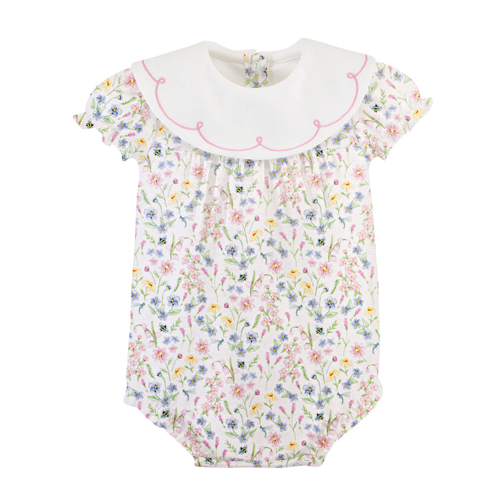 summer blooms bubble, embroidered collar