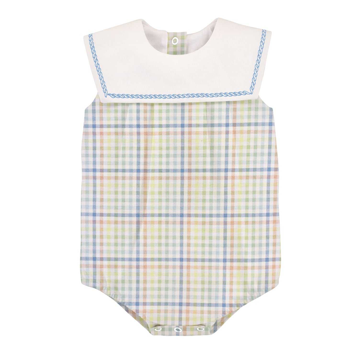 gingham adventure bubble, sailor collar