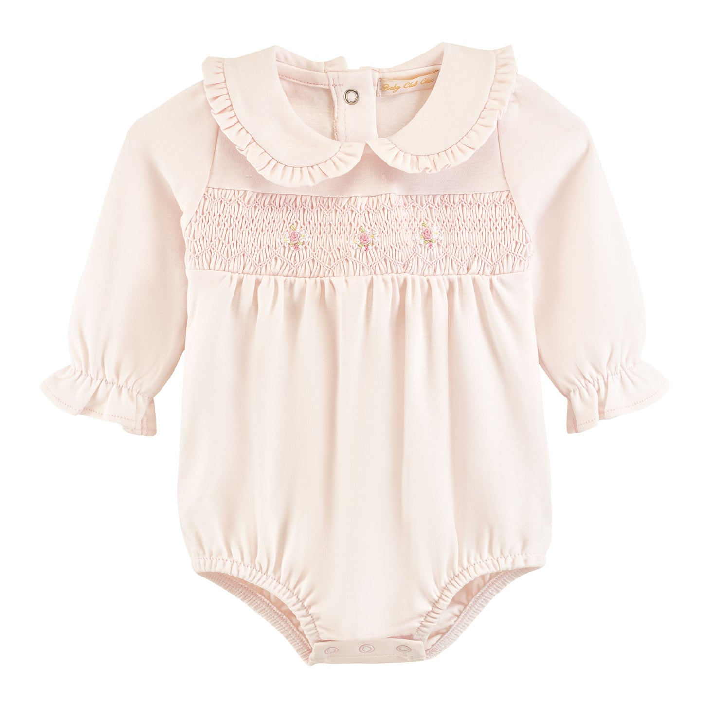 Smocked + Collared Bubble w/ Embroidery | Sweet Roses