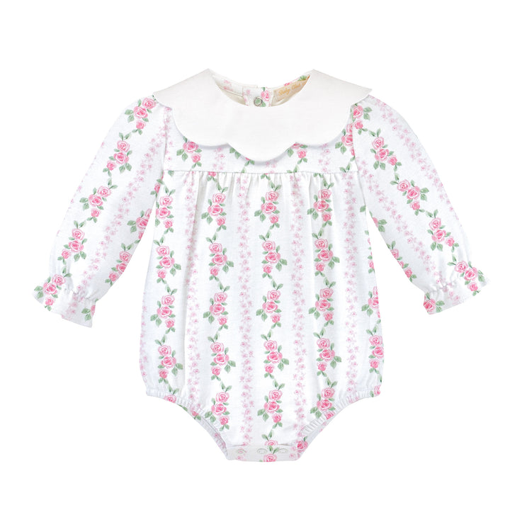 Scallop Collar Printed Bubble | Soft Roses