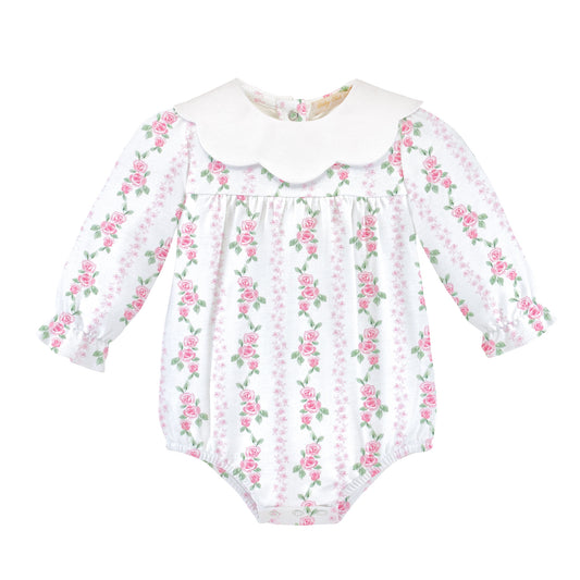 Scallop Collar Printed Bubble | Soft Roses