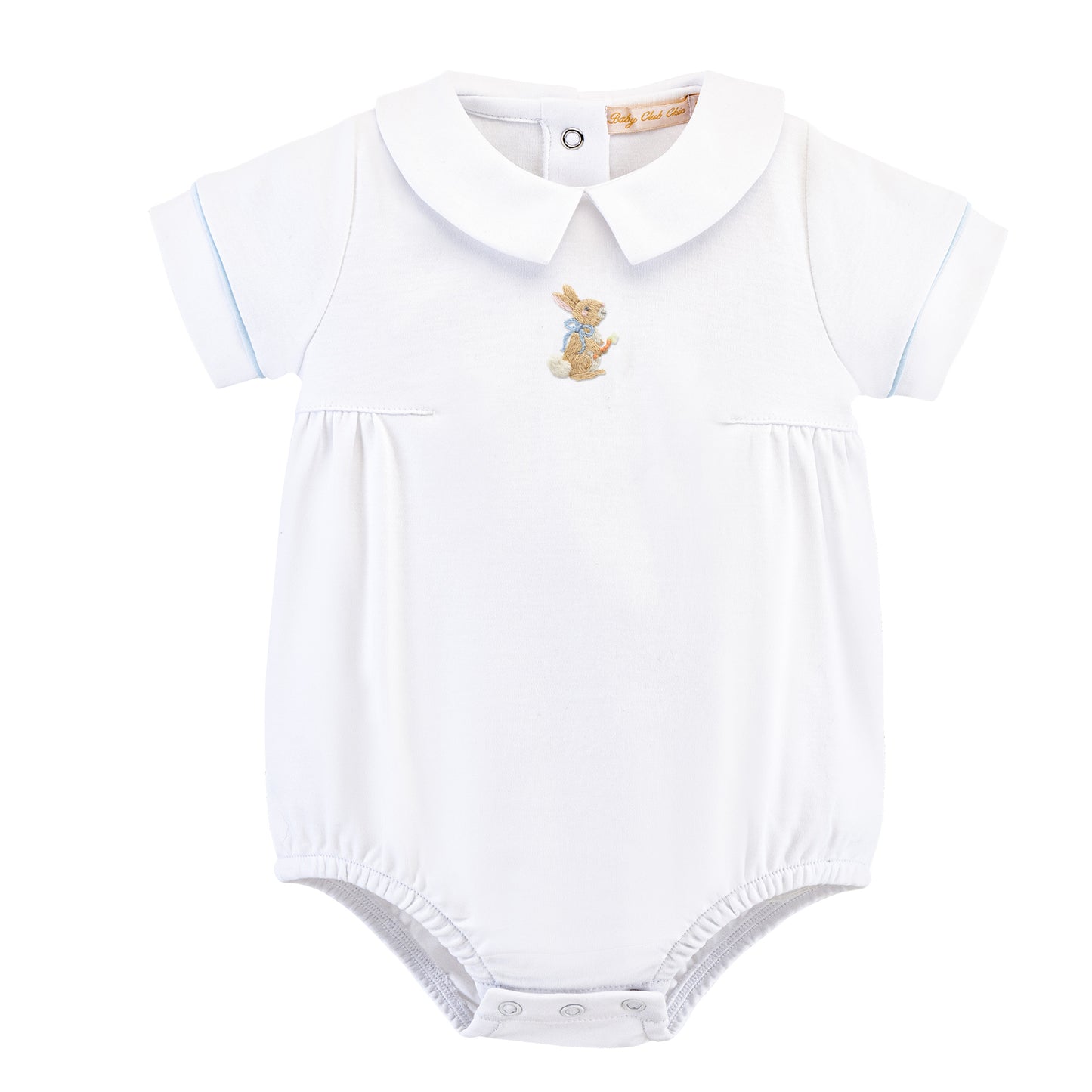 little hop - boy light blue bubble w/ embroidery