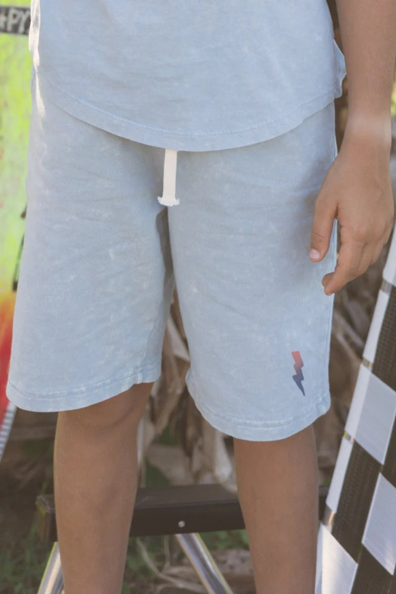 Raw Power French Terry Shorts | Mineral Stone Blue