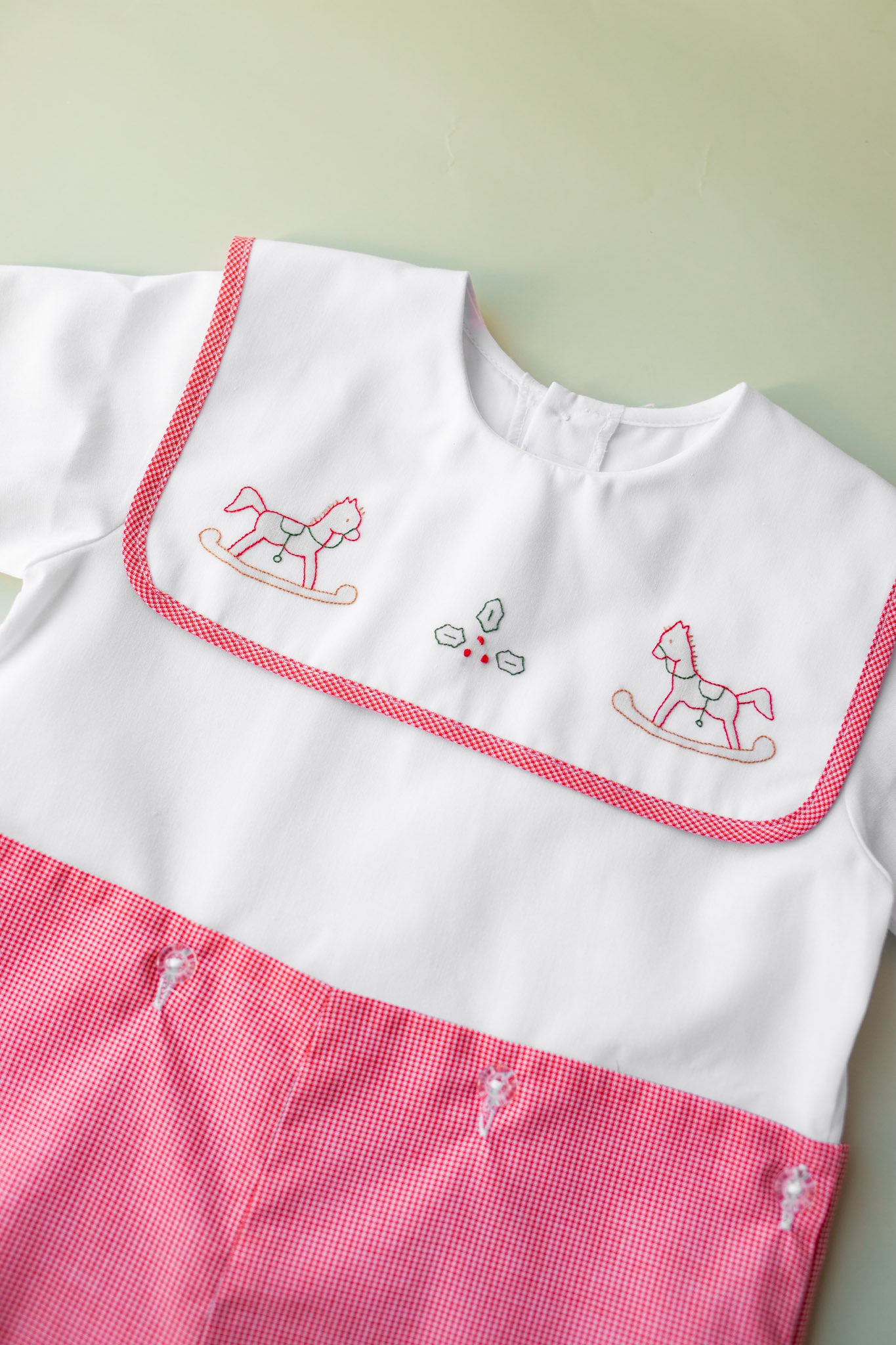 Red Check Christmas Horse Boy Suit