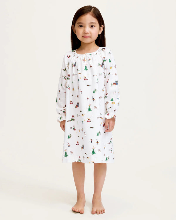 Girl's Delphine Twill Nightgown | Holiday Town