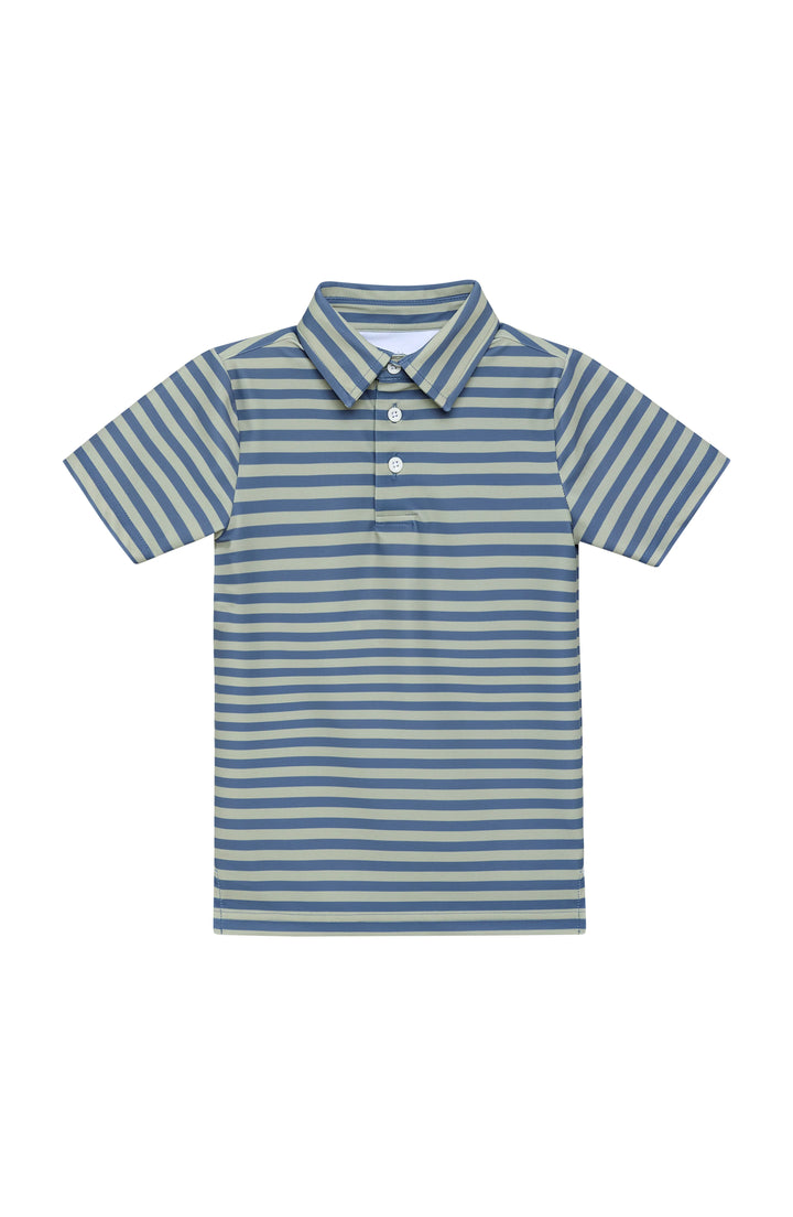 Slate & Sage Stripe Polo Shirt