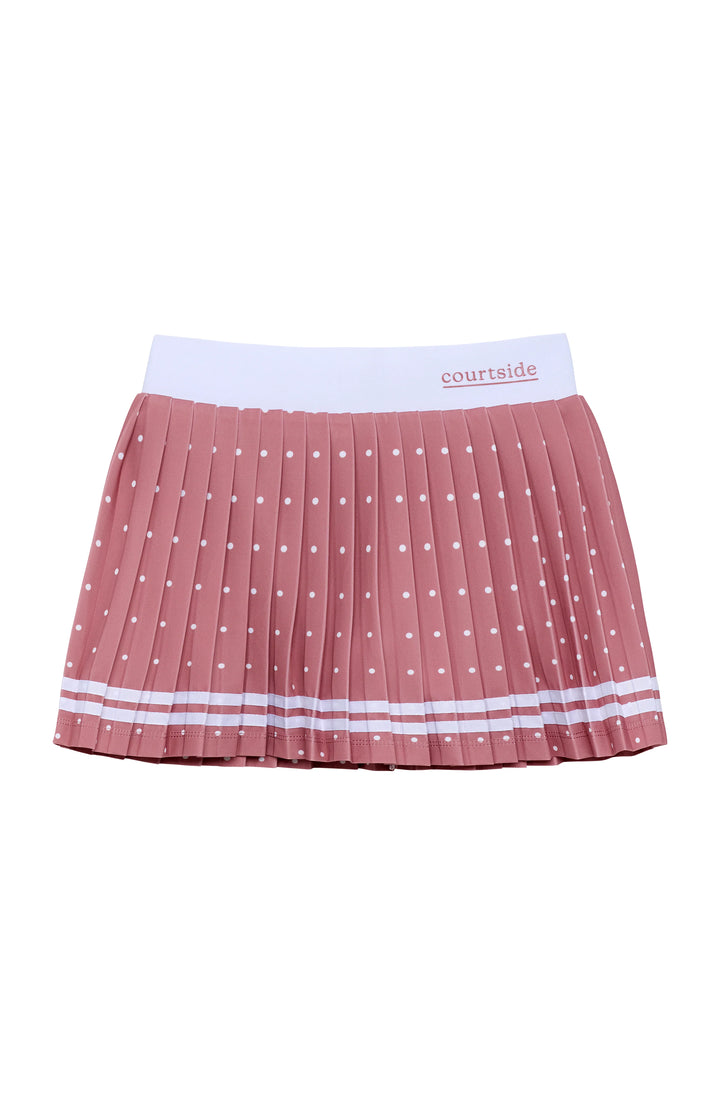 Dusty Pink Polka Dot Pleated Skort