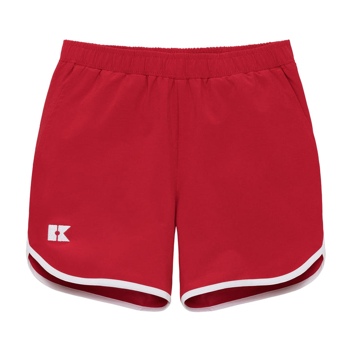 RED RETRO SUPER SHORT WITH WHITE PIPING