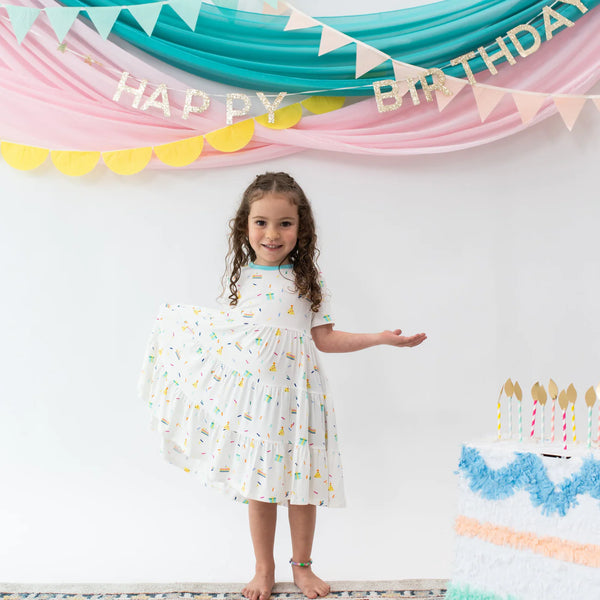 Short Sleeve Tiered Dress | Cloud Party