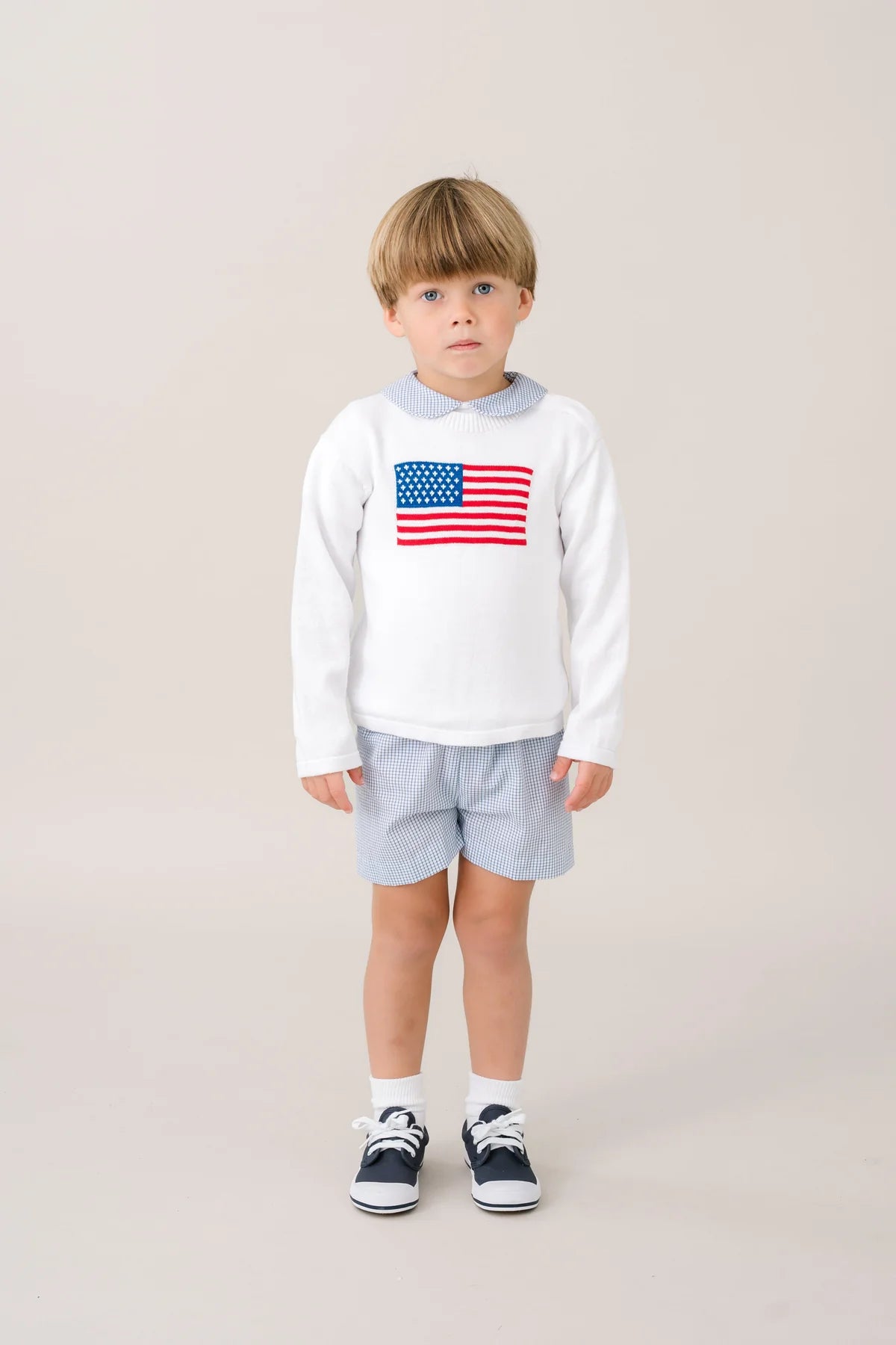 American Flag Cozy Up Sweater | White