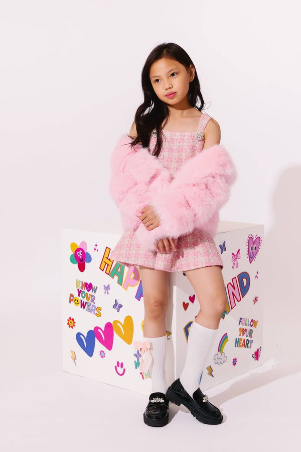 Cotton Candy Gem Faux Fur Coat