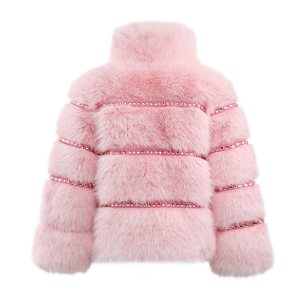 Cotton Candy Gem Faux Fur Coat