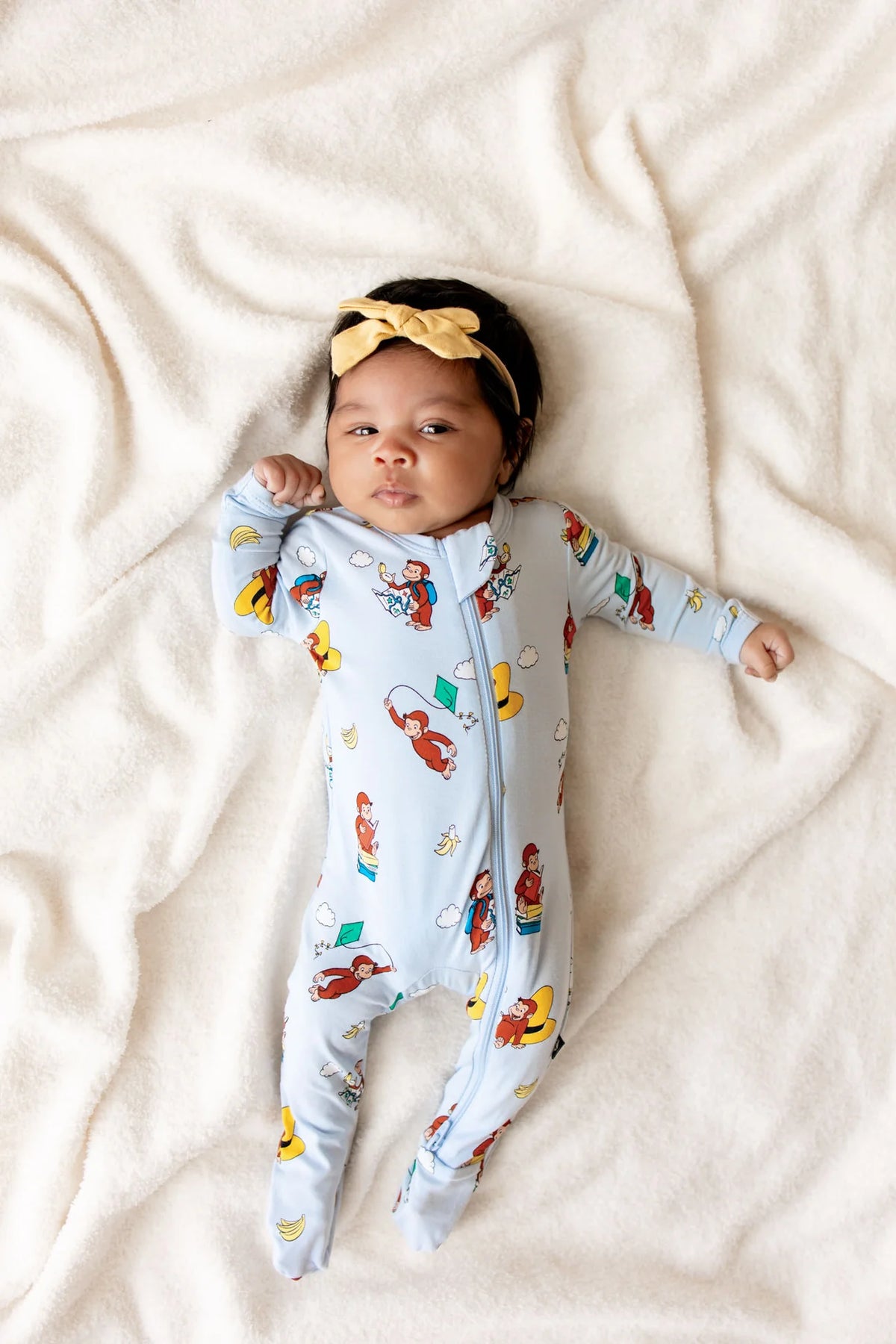 Kyte Baby Zippered Bamboo Footie | Curious George