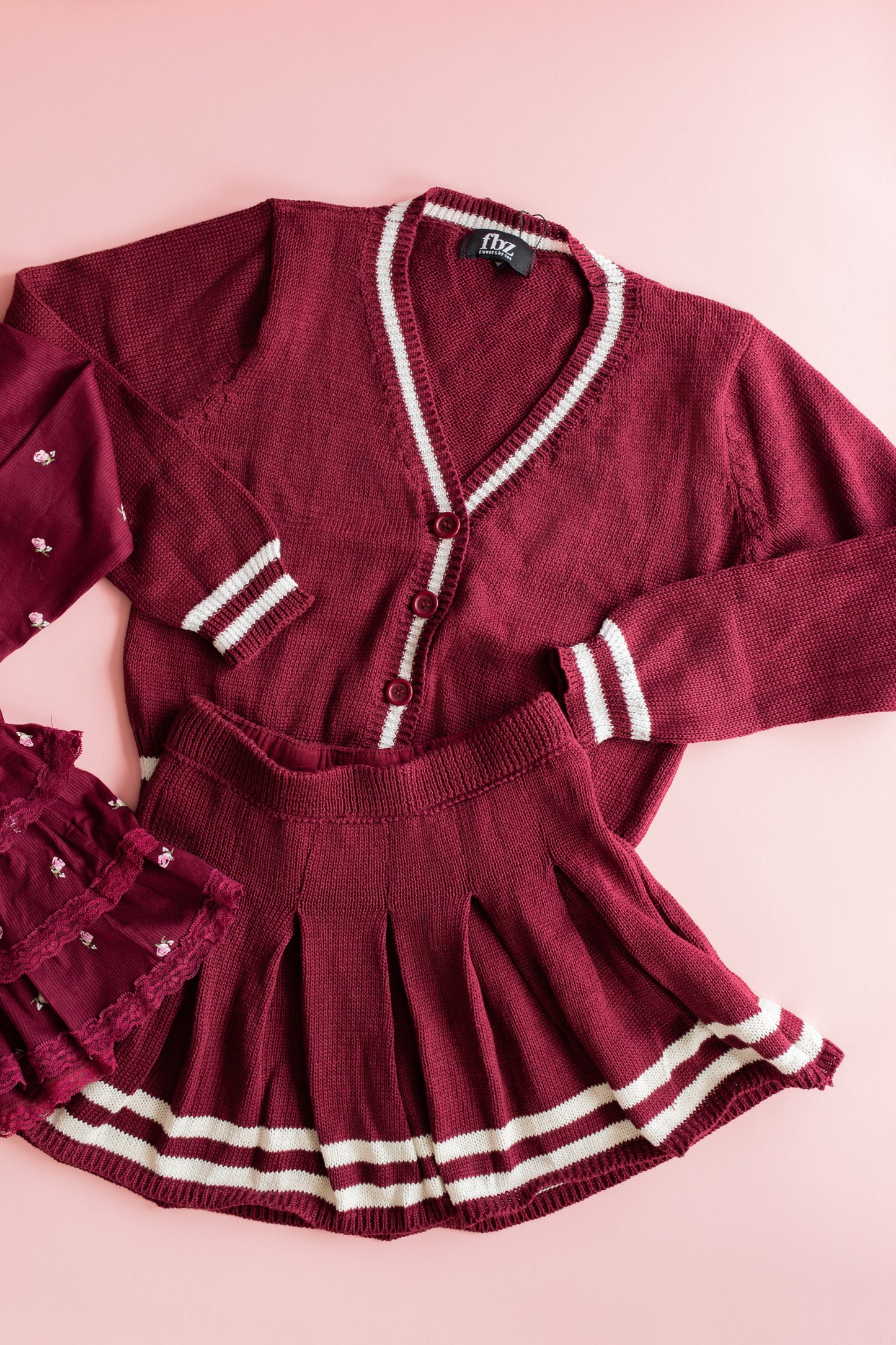 Knit Cardigan | Maroon