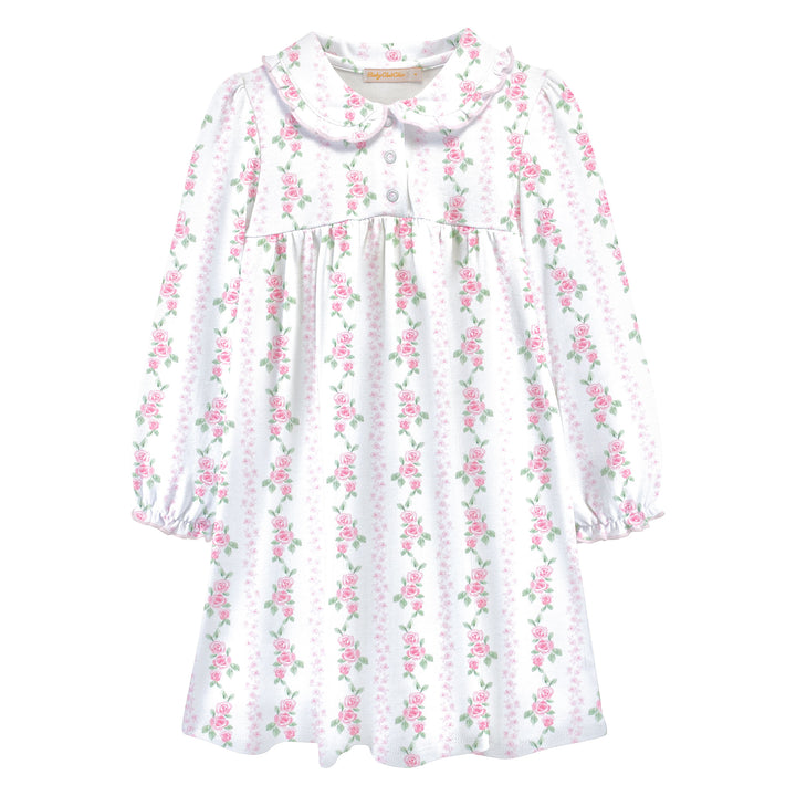 Printed Round Collar Dress | Soft Roses