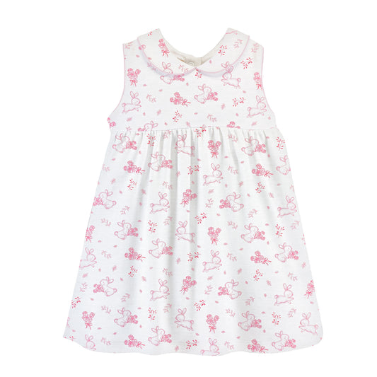 Toddler Collared Dress | Pink Baby Bunnies