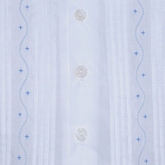 White & Blue Eastyn Button on Suit