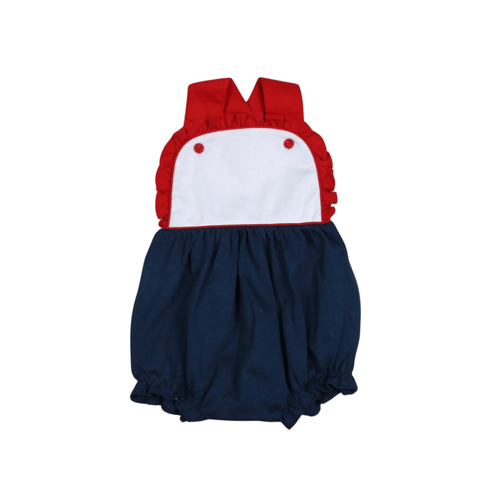 Patriotic Red & Blue Girl Sun Bubble