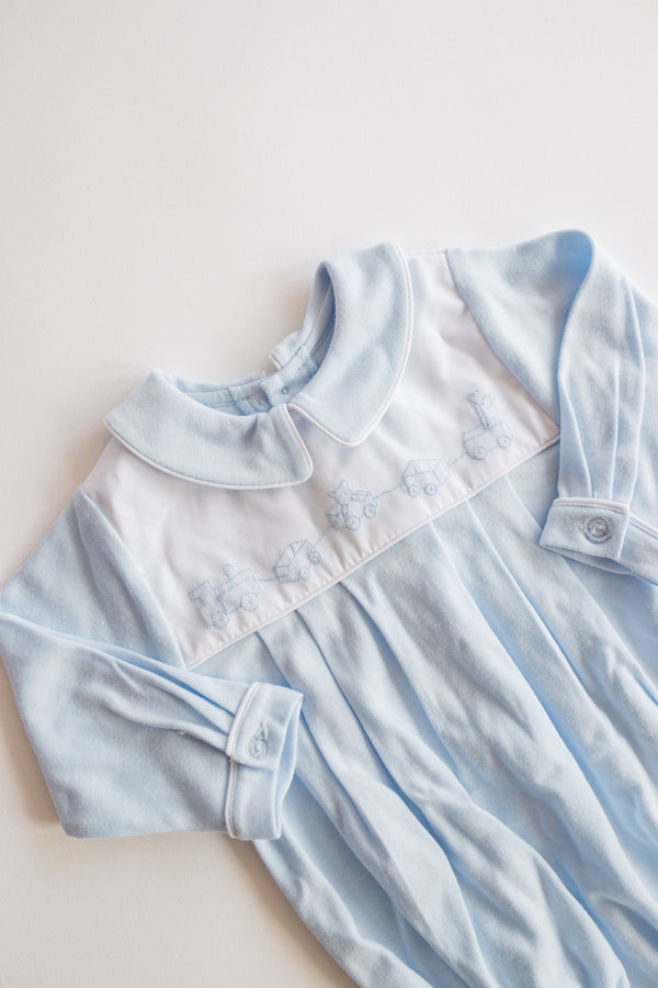 Embroidered Knit Long Sleeve Bubble | Toy Wagon