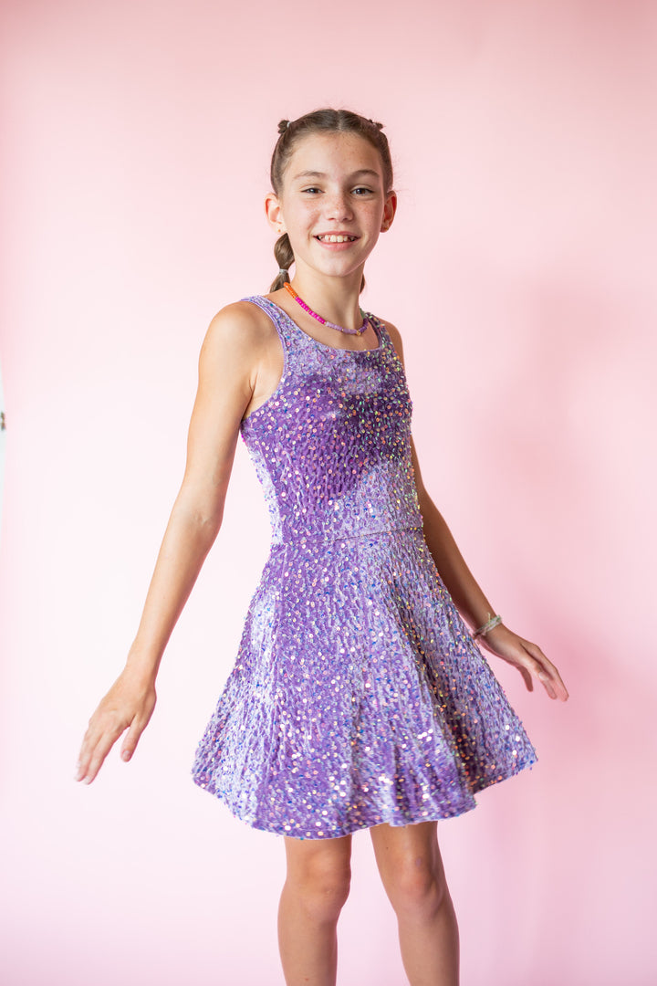 Velvet Sequin Dress | Purple