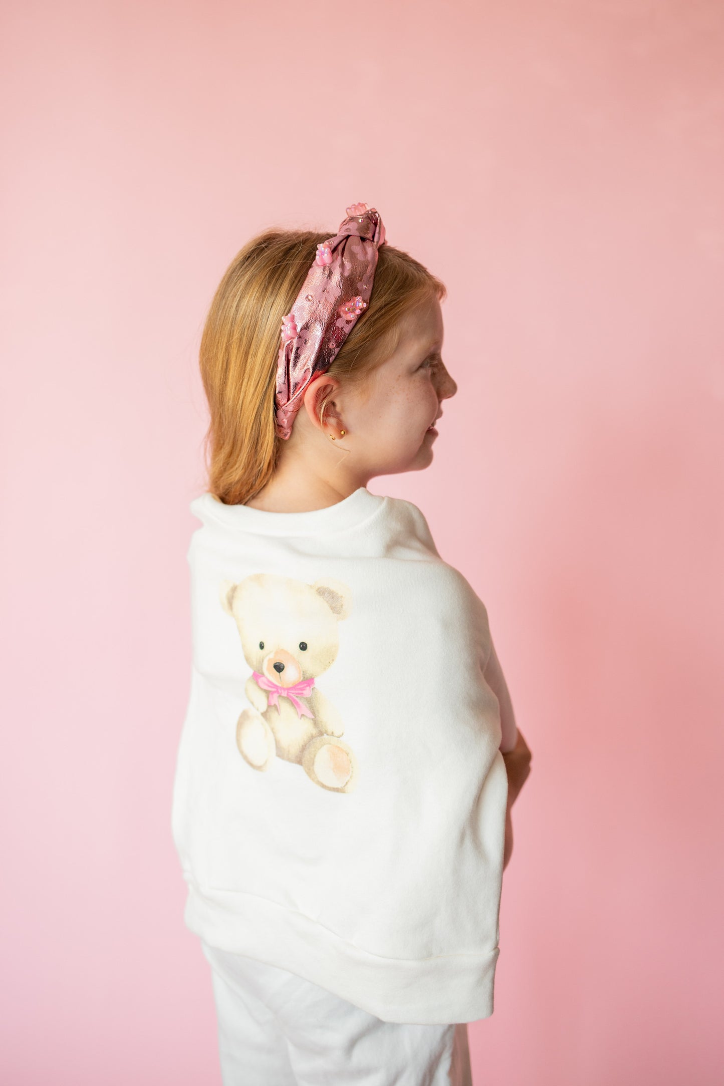 Teddy Large Print Crewneck Sweatshirt | Off White
