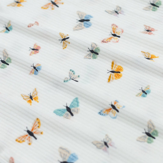 Ribbed Zip Romper | Butterflies