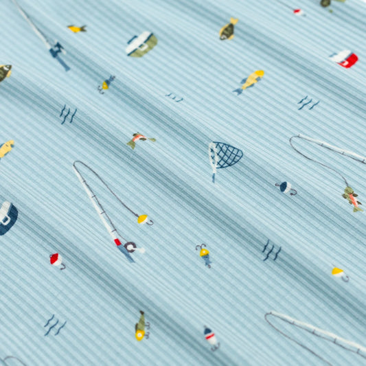 Two-Piece Ribbed Long Sleeve Pajamas | Gone Fishing