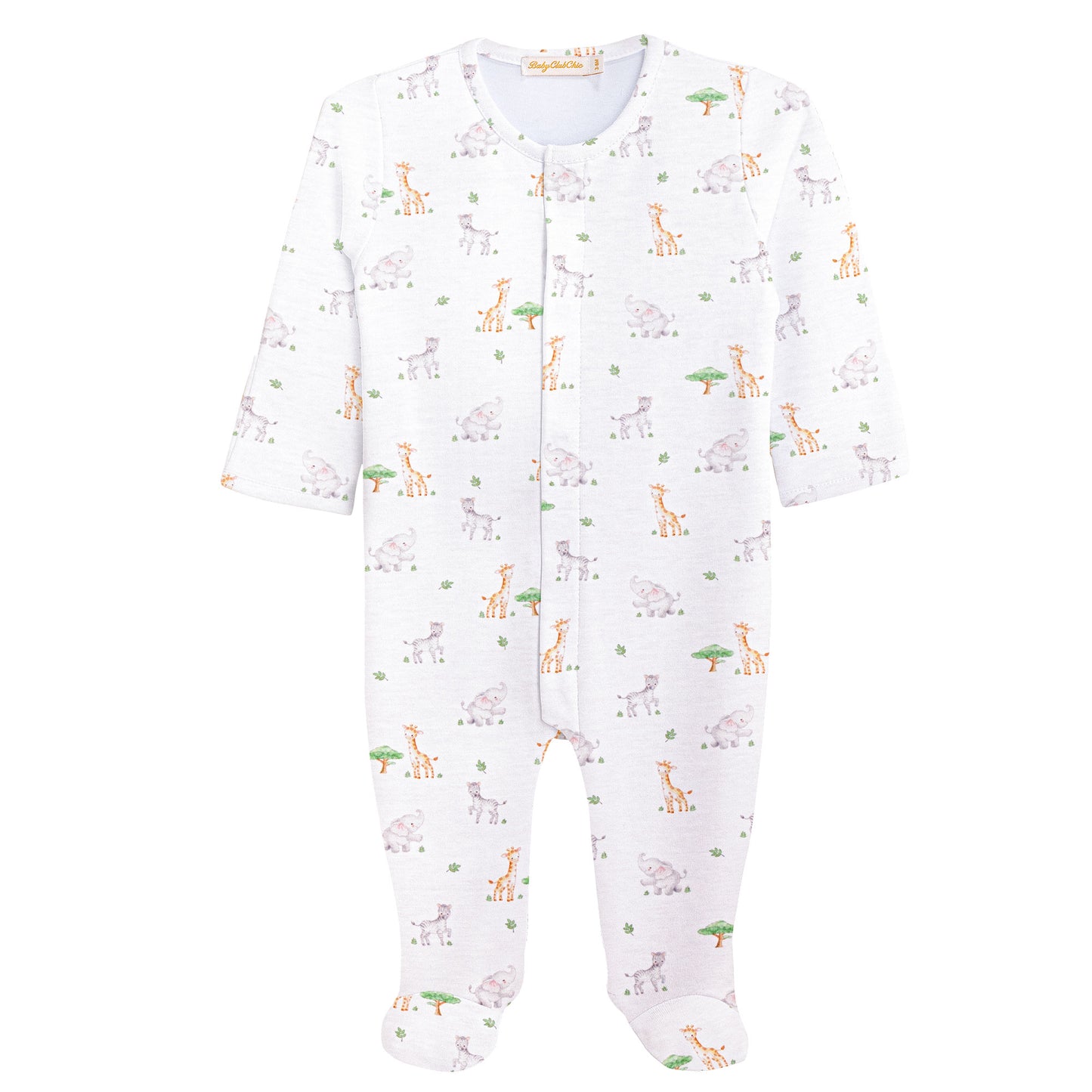 Tiny Safari Printed Pima Footie