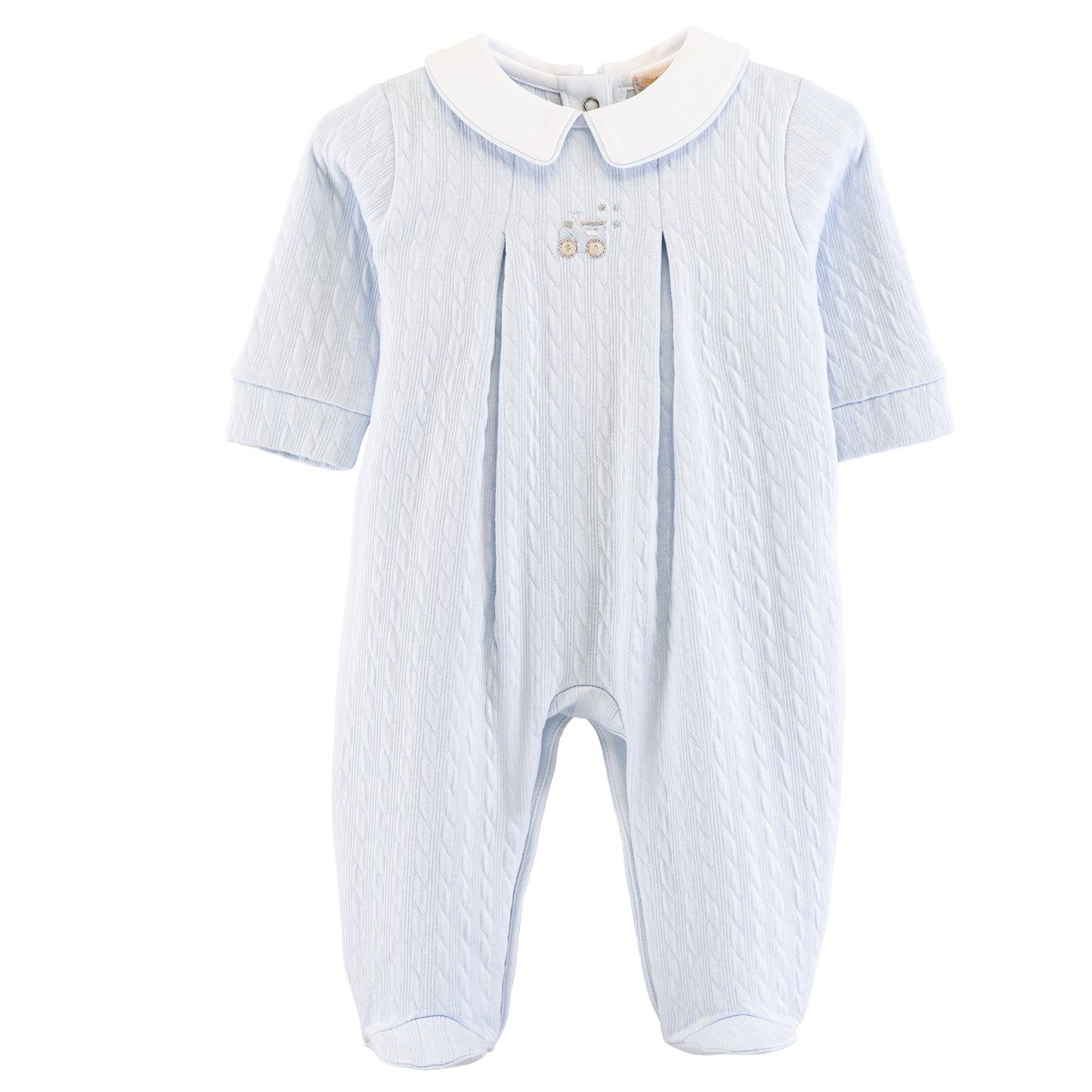 Little Train Pima Jacquard Footie w Point Collar