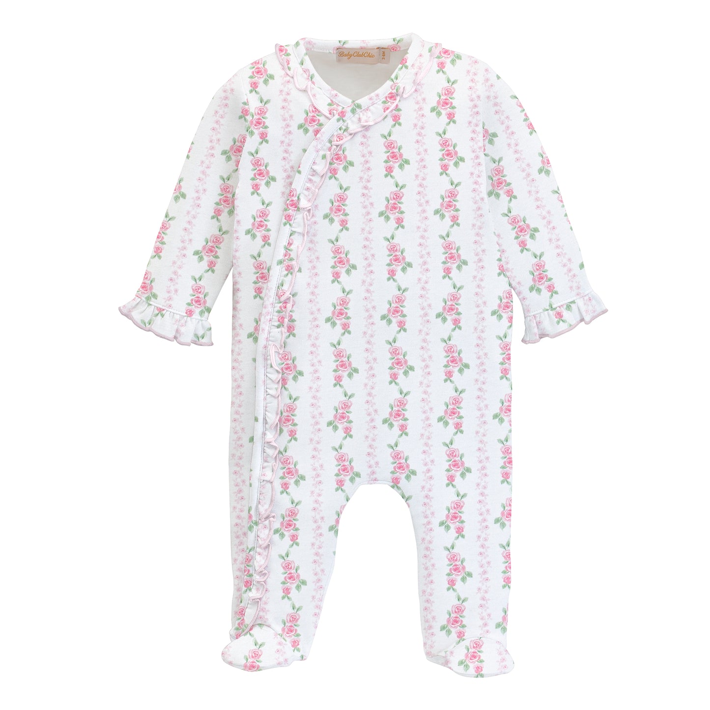 Printed Ruffle Footie | Soft Roses