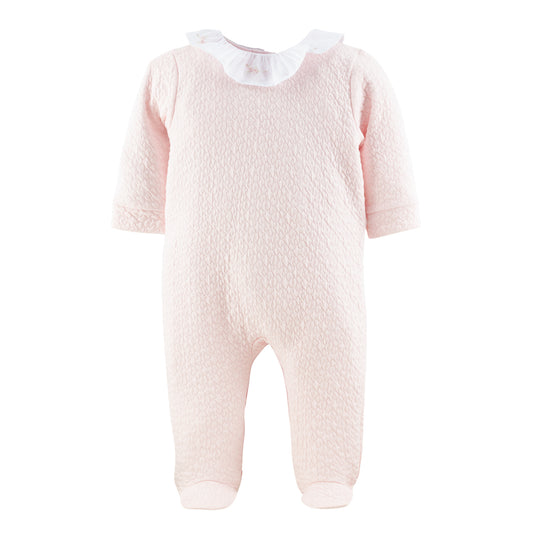 Embroidered Ruffle Collar Footie | Hearts