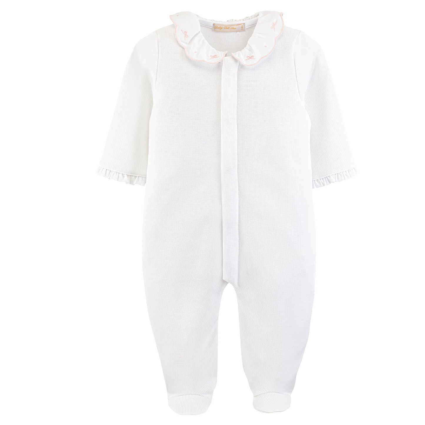 English Knot Footie w/ Embroidered Collar