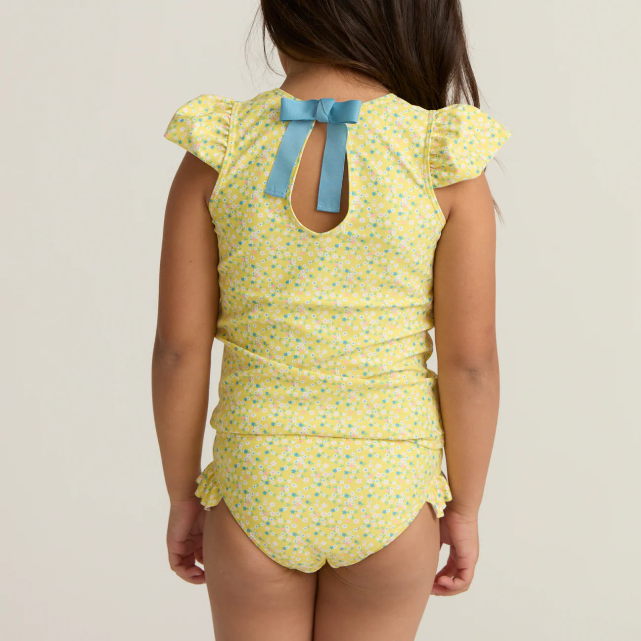 girls petite fleur cup sleeve rashguard set