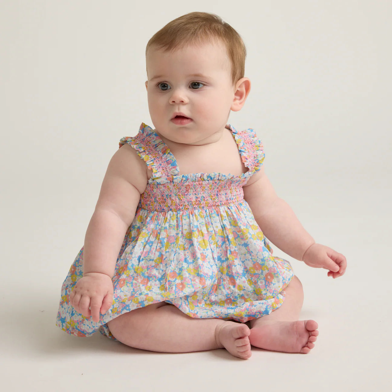 baby girls jasmine blossom smocked top and bloomer set