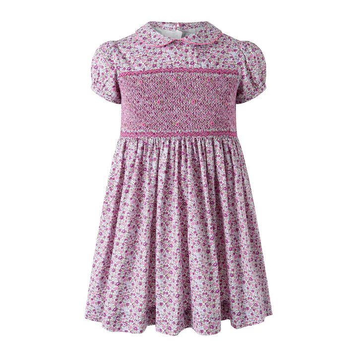 Purple Ditsy Floral Smocked Dress