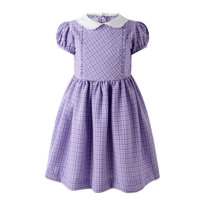 Check Frill Front Dress