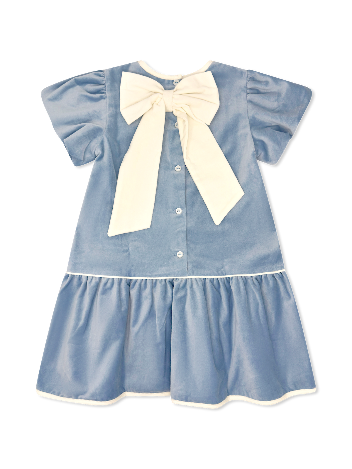 Harper Dress | Beaufort Blue Velvet, Winter White Velvet