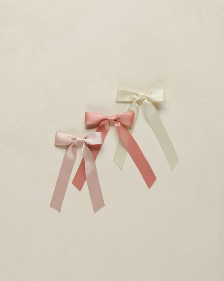 SATIN RIBBON BOWS BUBBLEGUM, LIPSTICK, NATURAL
