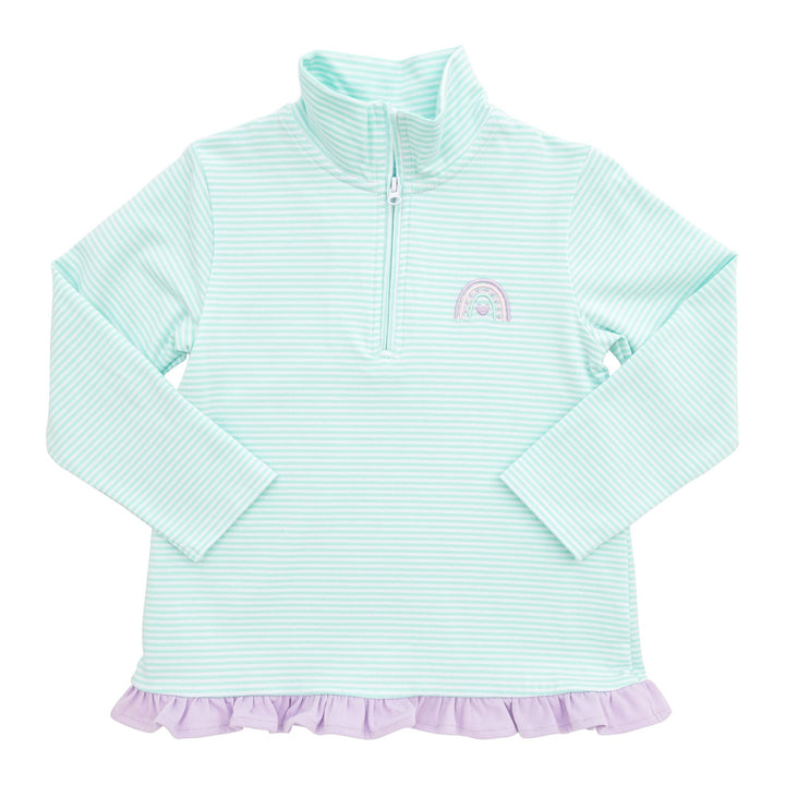 1/4 Zip Ruffle Pullover | Rainbow