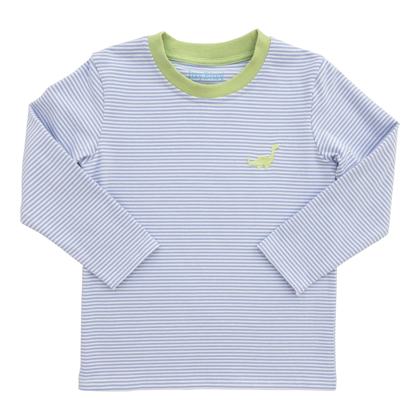 Striped Dinosaur Embroidered Shirt