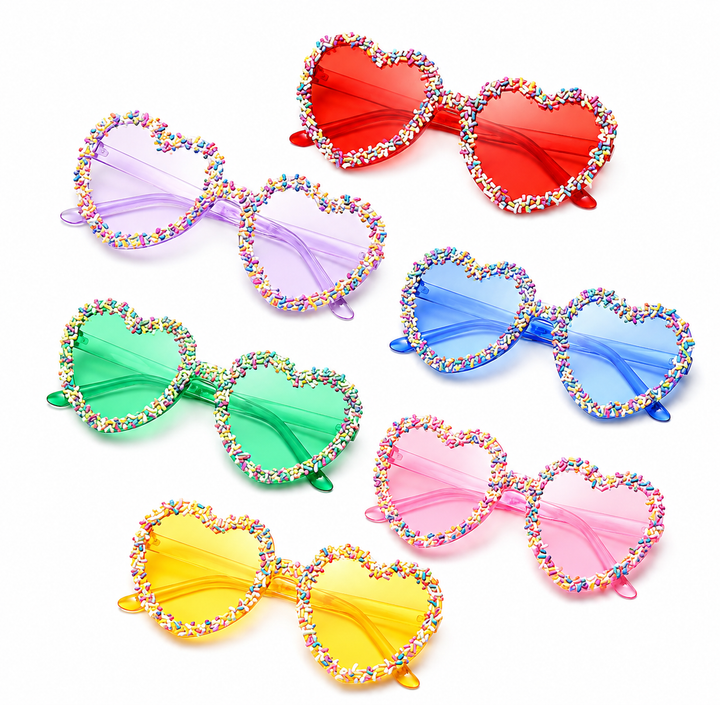 Confetti Heart Sunglasses, assorted colors