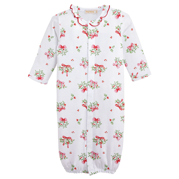 Mistletoe Kisses Printed Pima Converter Gown w Ruffle
