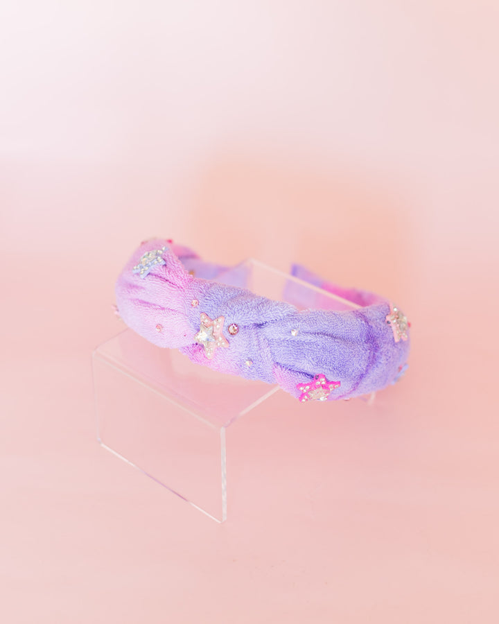 Star Charm Knot Terry Headband | Lilac