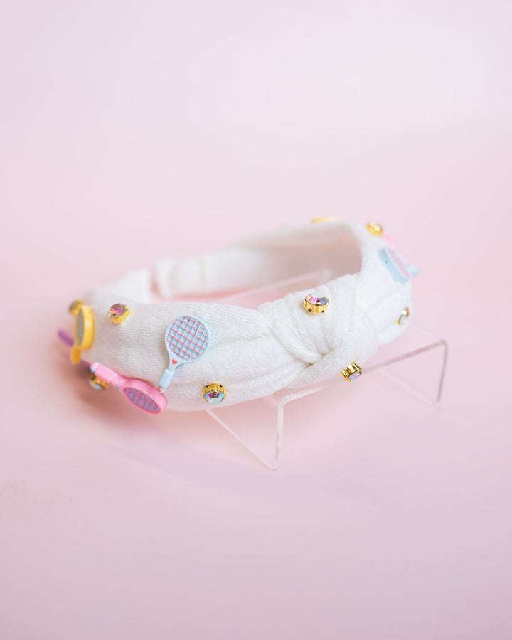 Tennis Terry Knot Headband | White