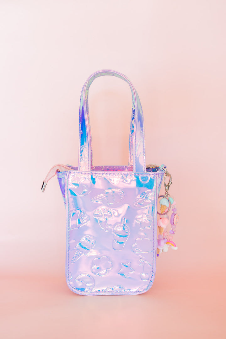 Iridescent Mini Tote with Charm
