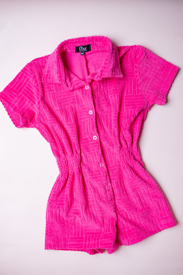 Terry Romper | Hot Pink