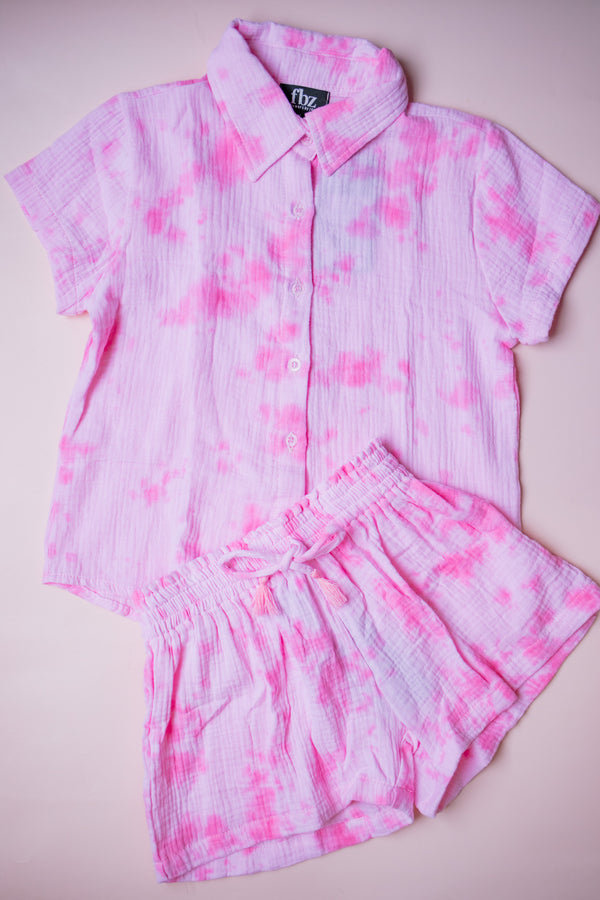 Cloud Tie Dye Shirt | Pink
