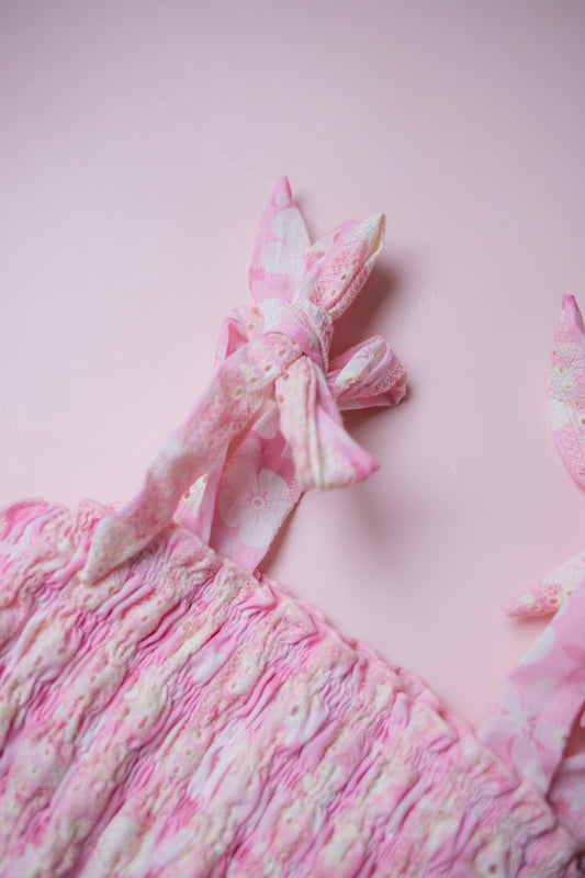 Smocked Top | Pink Floral