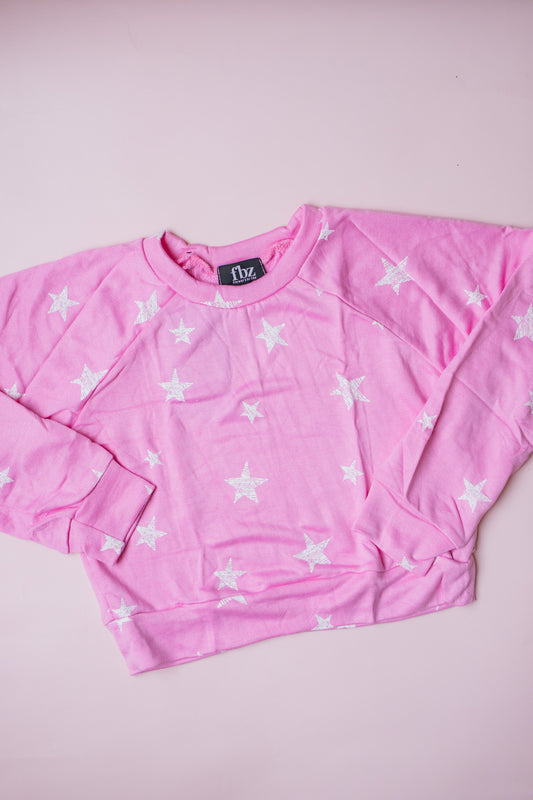 Printed Star Sweatshirt | Pink