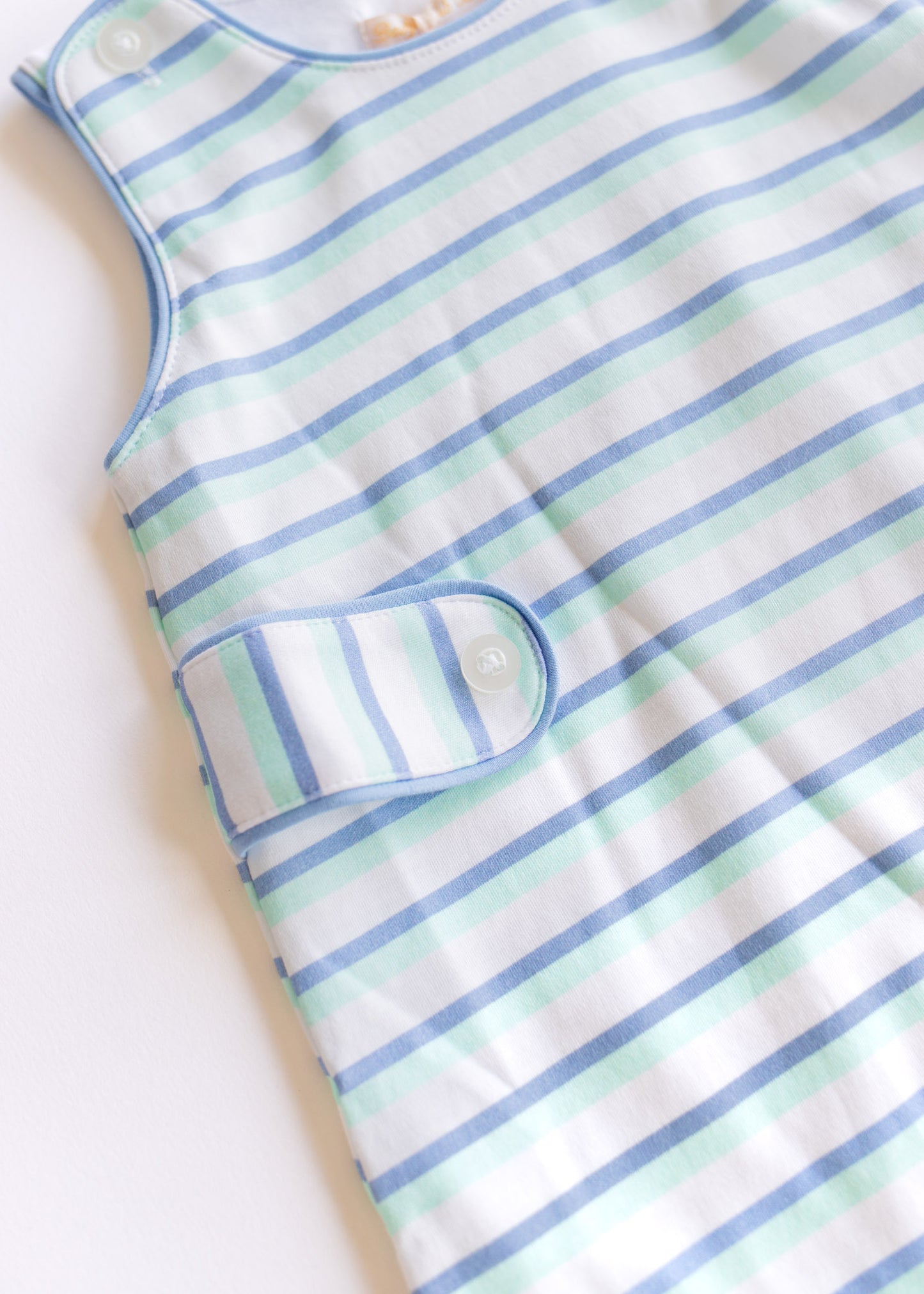 tee time stripes romper w/buttons